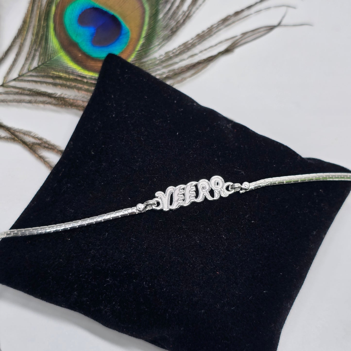 PURE 925 SILVER RAKHI WITH CHAIN