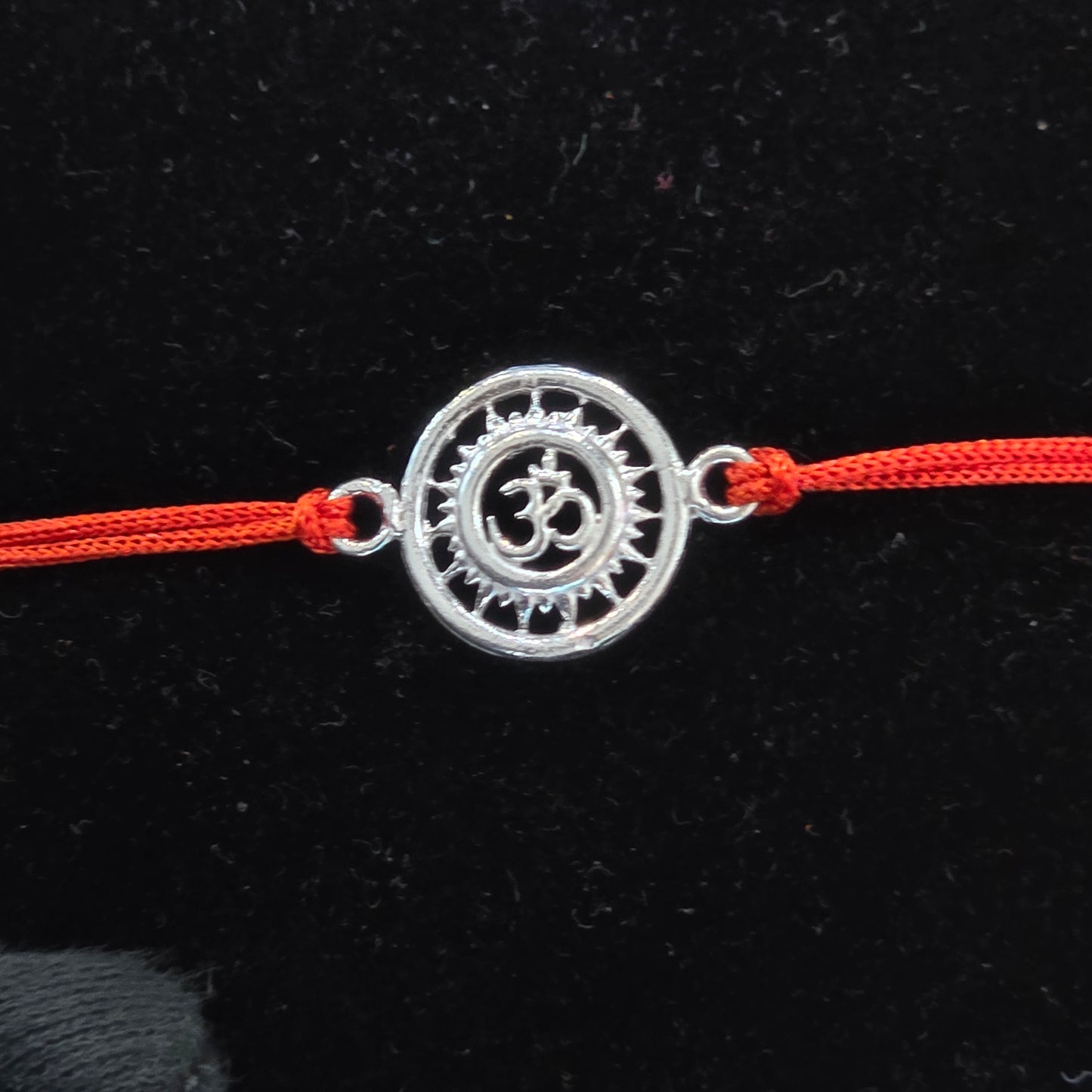 925 PURE SILVER RAKHI WITH THREAD IN "OM" DESIGN