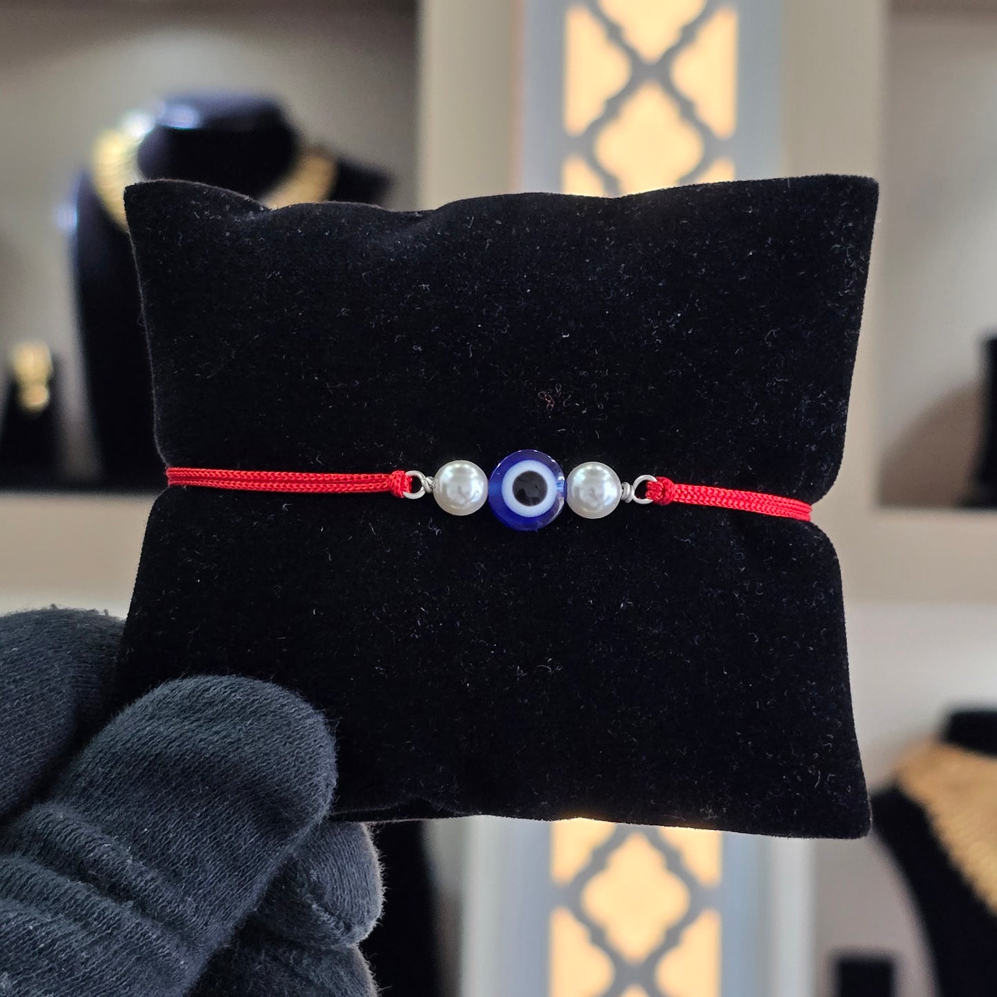 Evil eye with Pearl silver rakhi