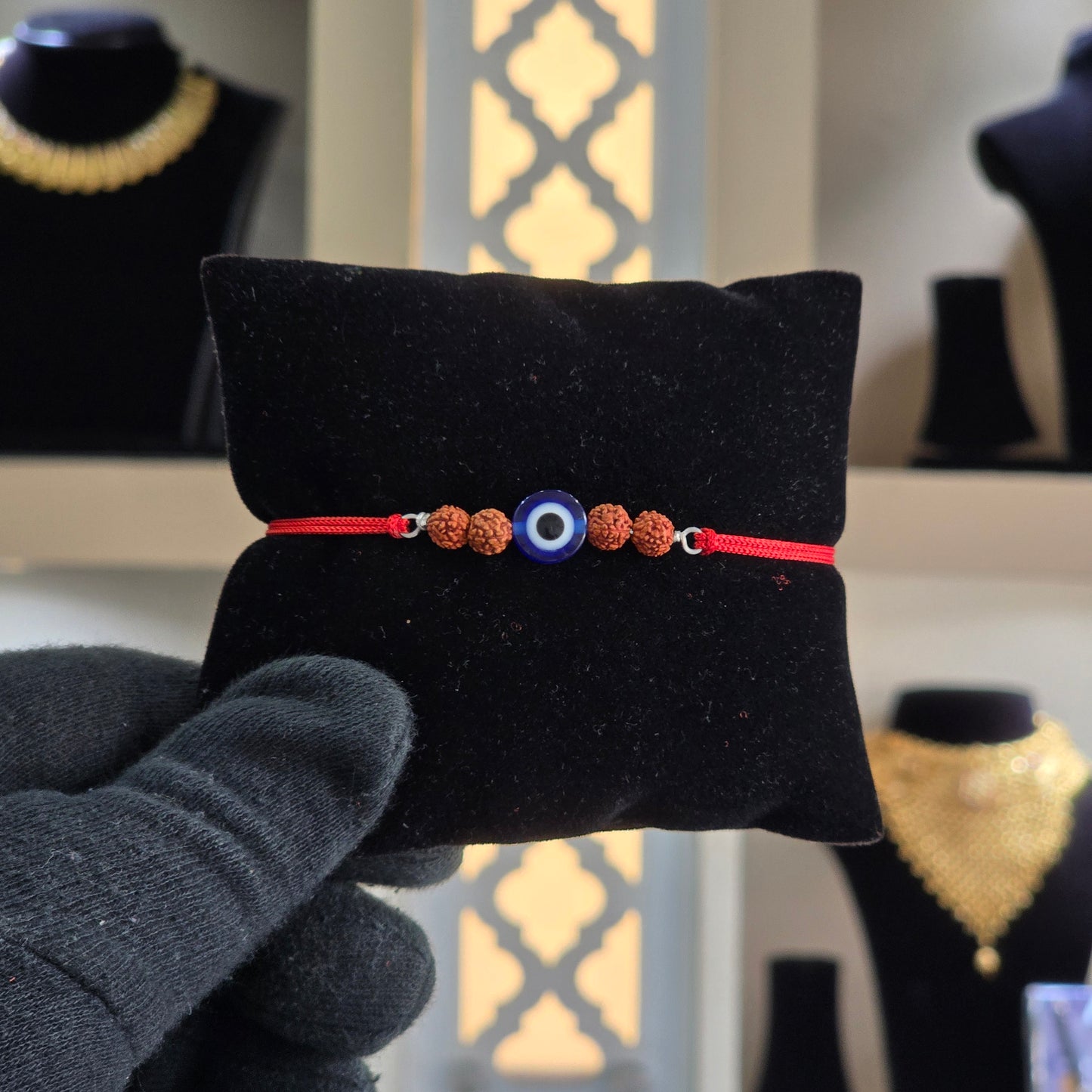 Evil Eye- Rudraksha- Rakhi with thread