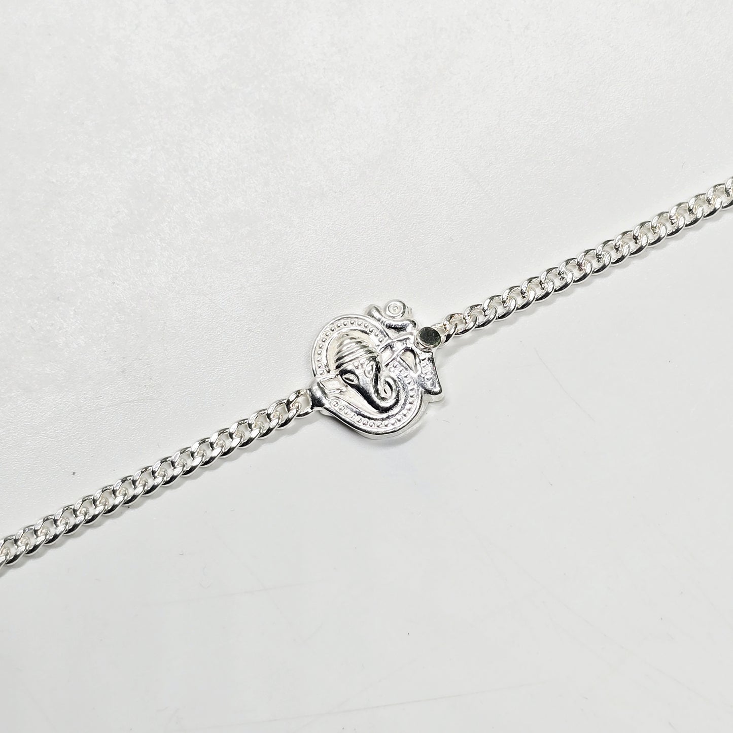 Pure 925 Silver Ganesh Rakhi with Chain