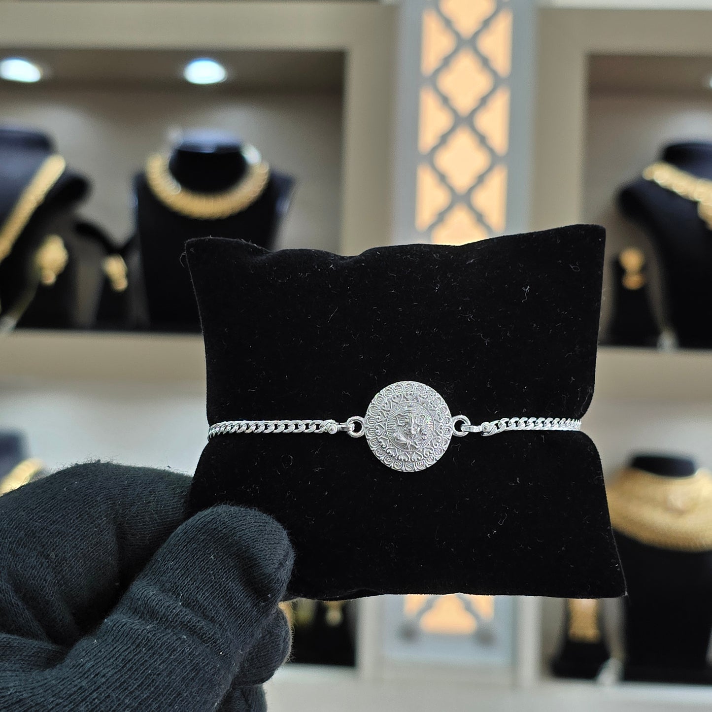 PURE 925 SILVER RAKHI WITH CHAIN