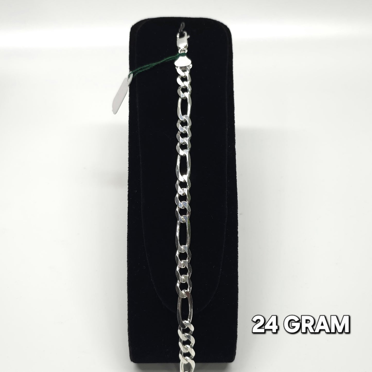 925 Silver Gent's Figaro Bracelet 24 grm