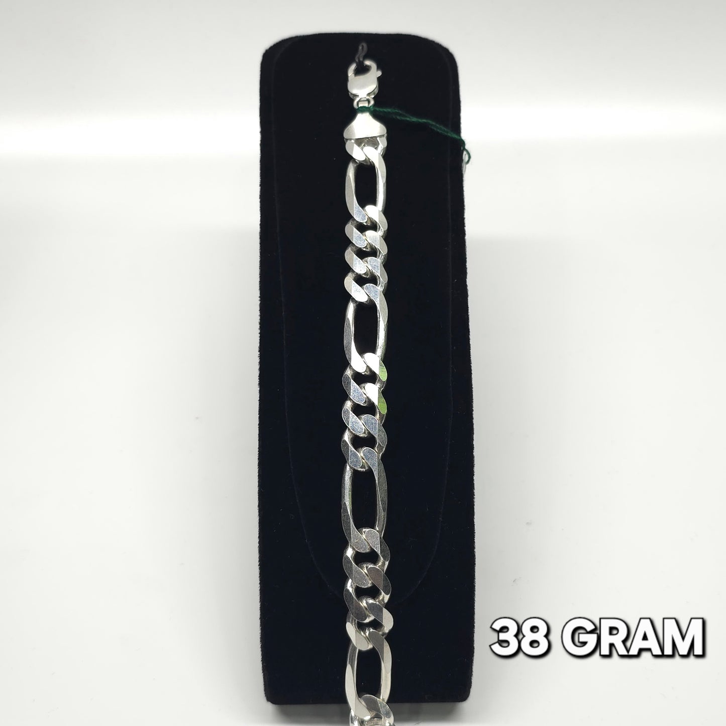 925 Silver Gent's Figaro Bracelet 38 grm