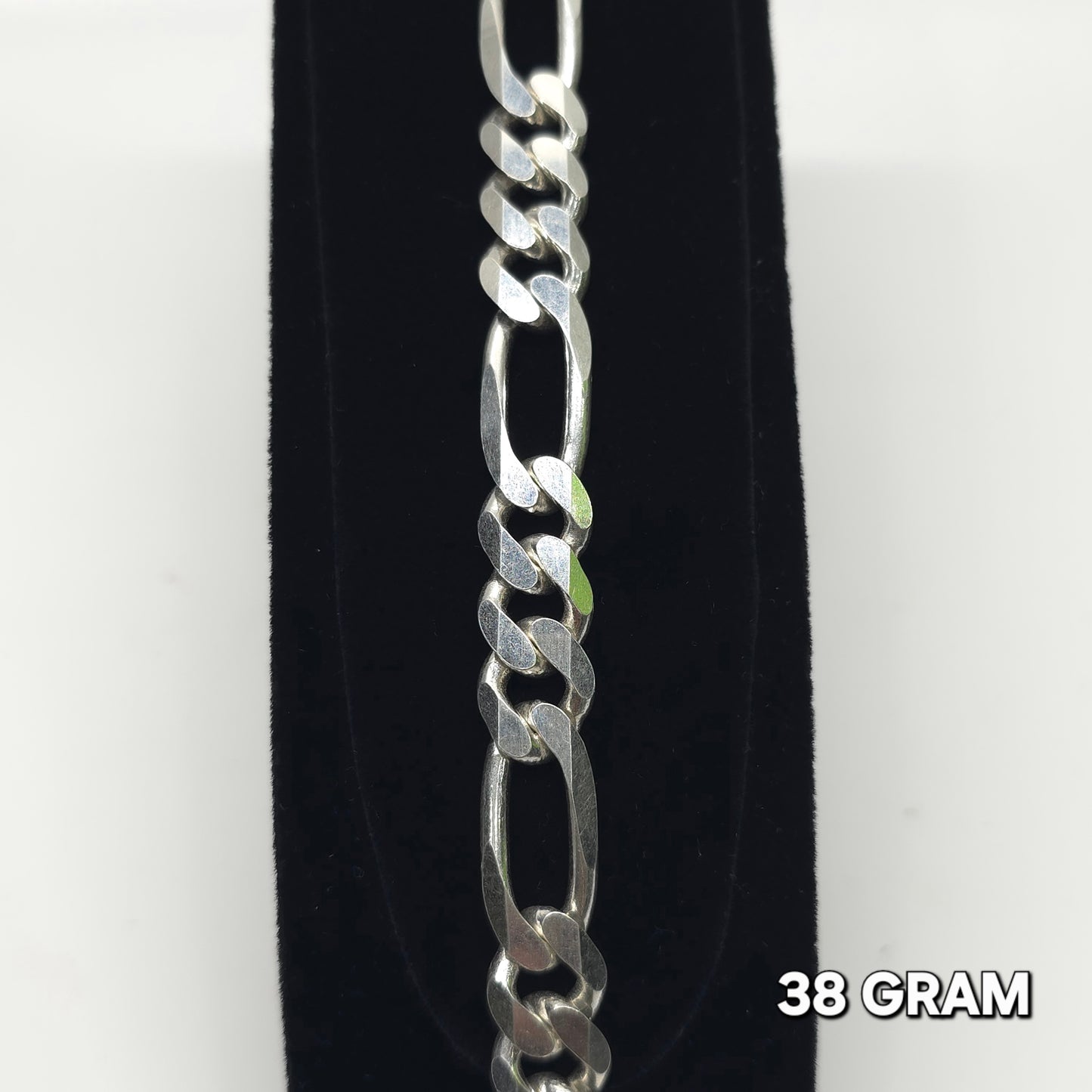925 Silver Gent's Figaro Bracelet 38 grm