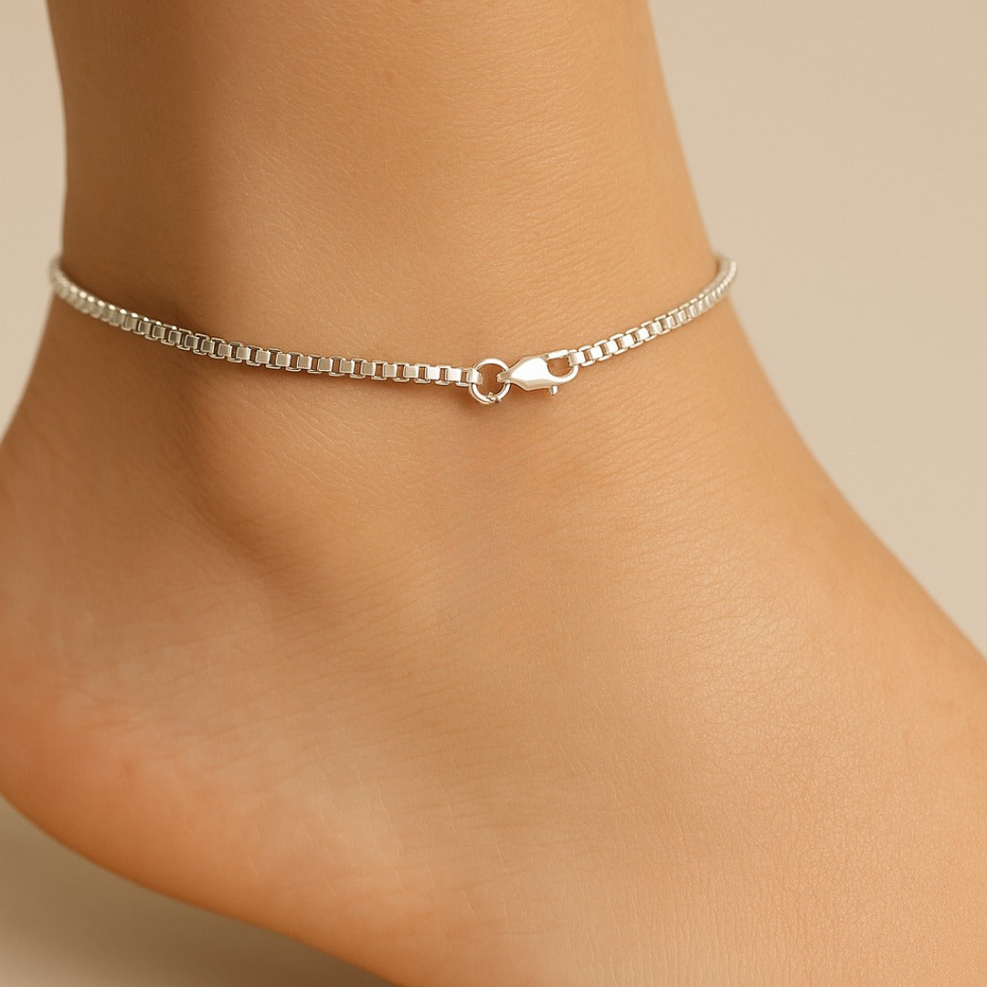 Handmade Light Weight Box Silver Payal for teen & women