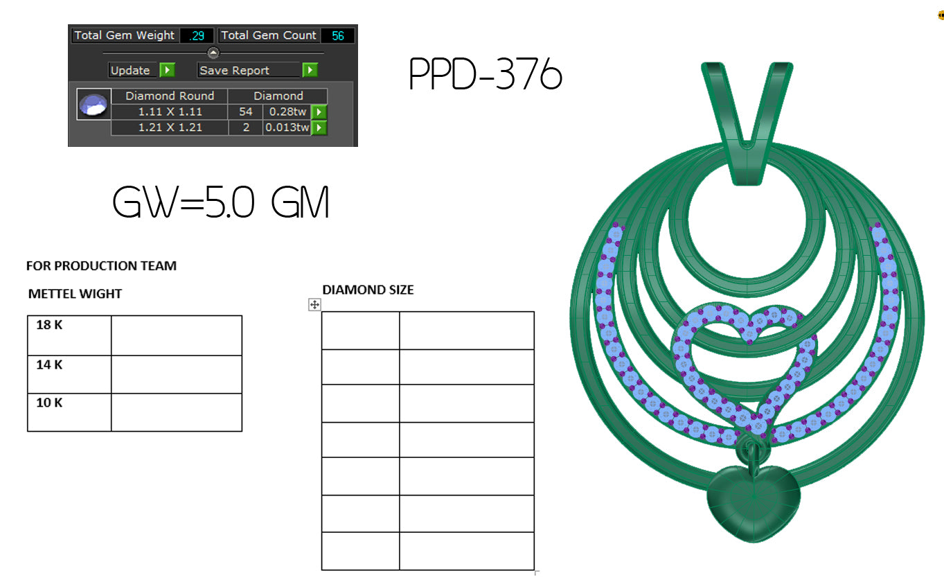 Heart Shape Designer Pendant dp453