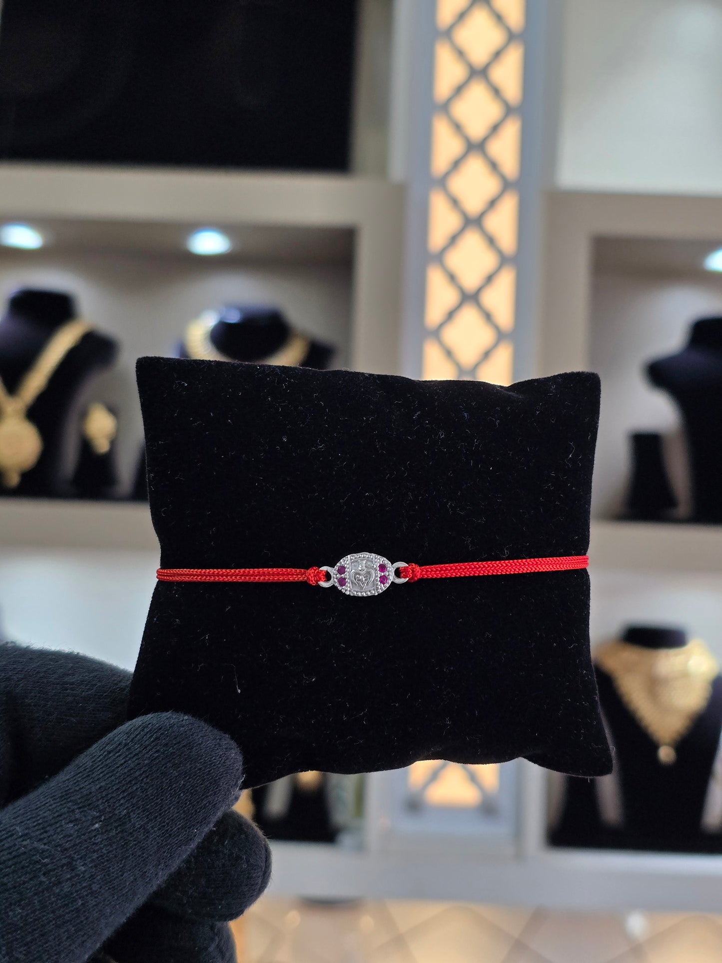 925 PURE SILVER RAKHI WITH THREAD IN "OM" DESIGN