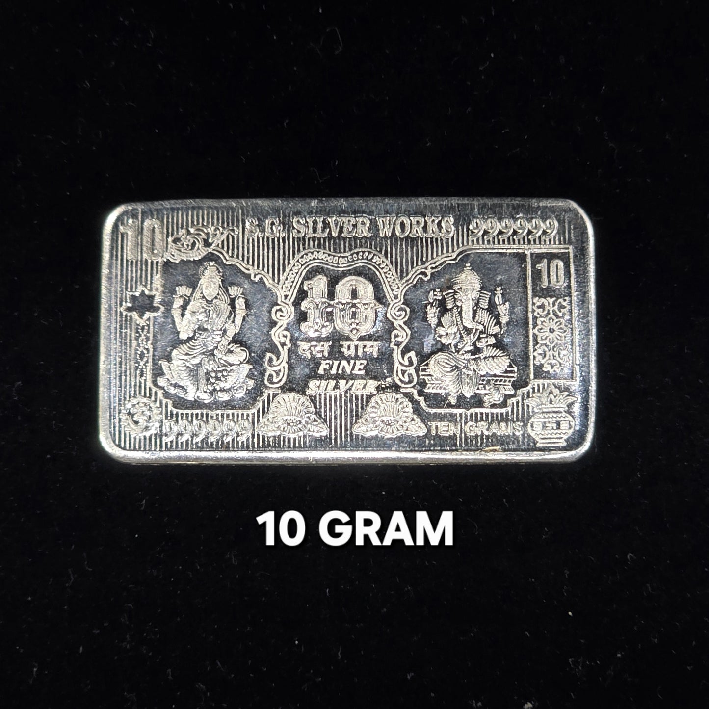 Pure 999 Hallmarked Silver Lord Ganesha & Lakshmi ji 10 grams Coin