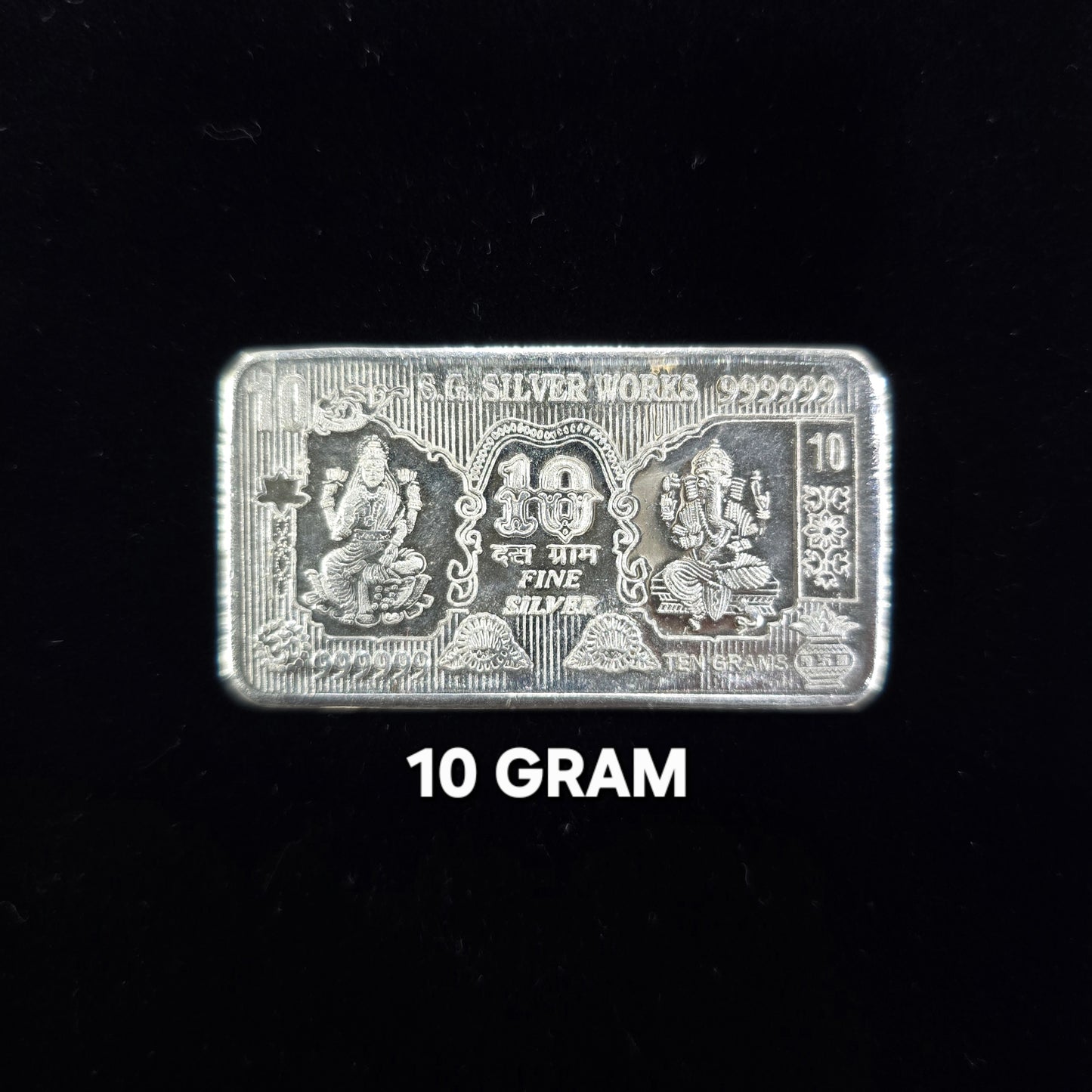 Pure 999 Hallmarked Silver Lord Ganesha & Lakshmi ji 10 grams Coin