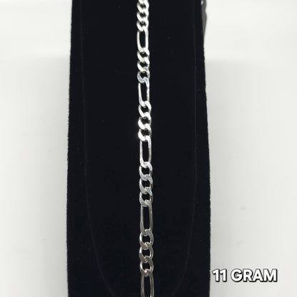 925 Silver Gent's Figaro Bracelet 11 grm