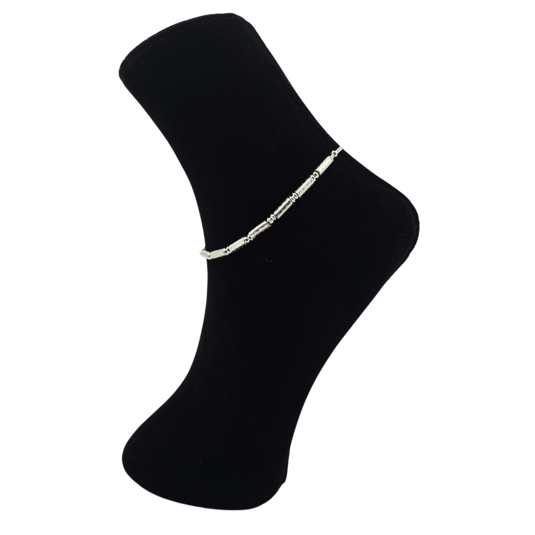 Handcrafted Simple  Silver Payal P7