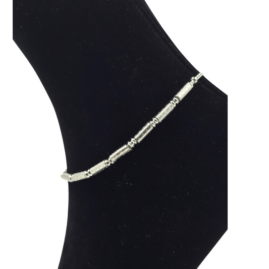 Handcrafted Simple  Silver Payal P7