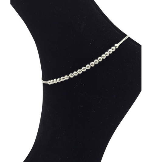 Handcrafted Simple Balls Silver Payal P8
