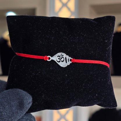 925 PURE SILVER RAKHI WITH THREAD IN "OM" DESIGN