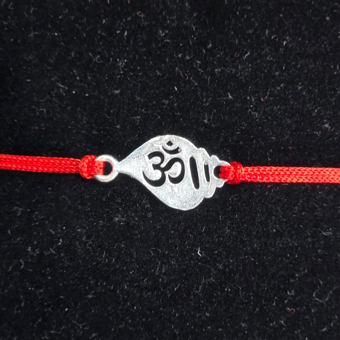 925 PURE SILVER RAKHI WITH THREAD IN "OM" DESIGN