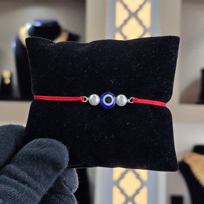 Evil eye with Pearl silver rakhi