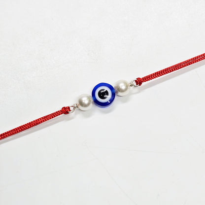 Evil eye with Pearl silver rakhi