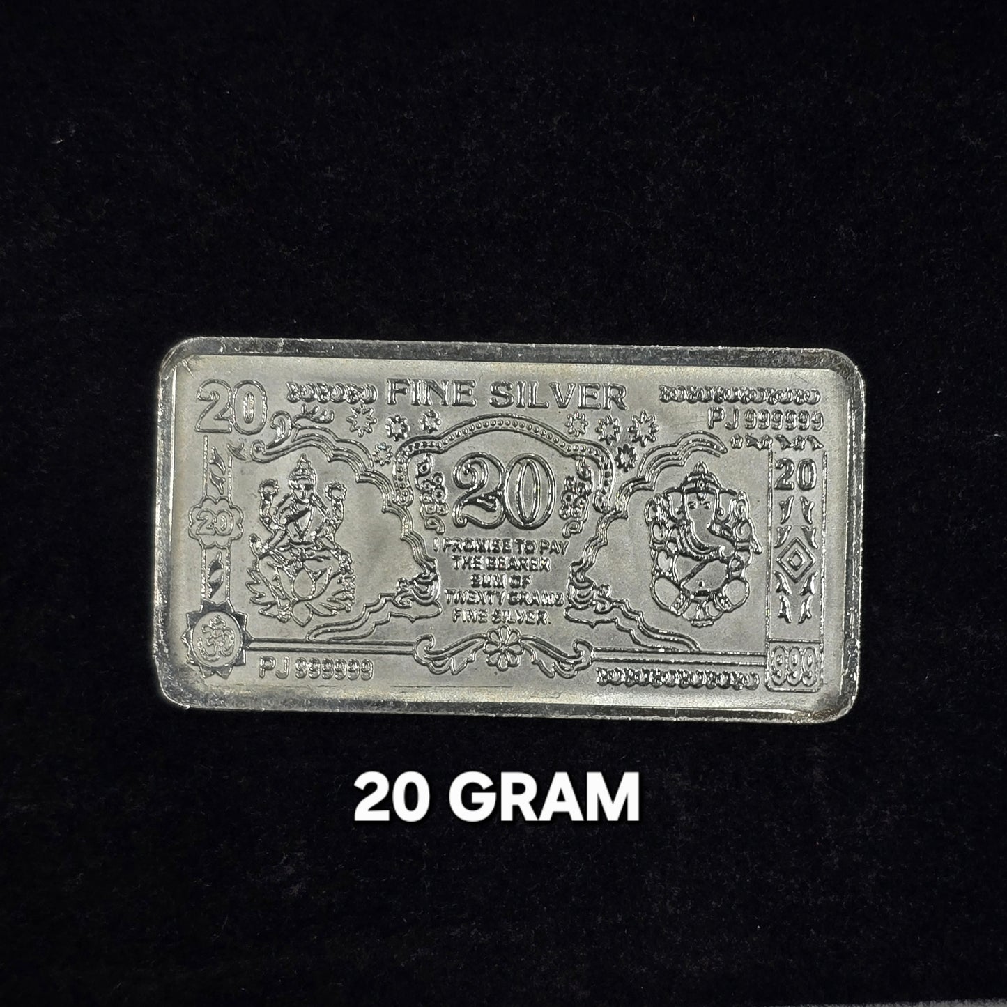 Pure 999 Hallmarked SIlver Lord Ganesha & Lakshmi ji 20 grams coin