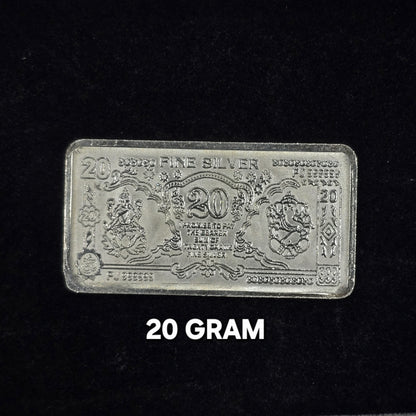 Pure 999 Hallmarked SIlver Lord Ganesha & Lakshmi ji 20 grams coin