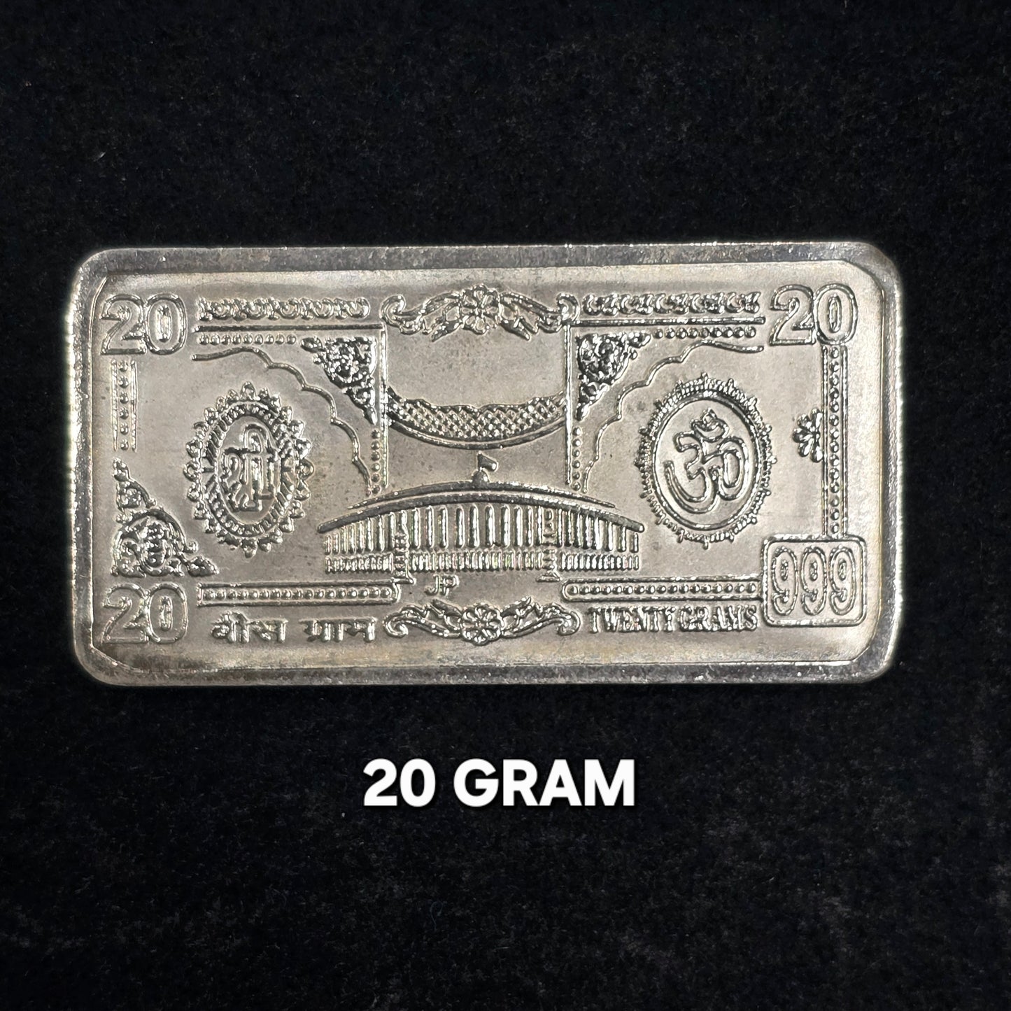 Pure 999 Hallmarked SIlver Lord Ganesha & Lakshmi ji 20 grams coin