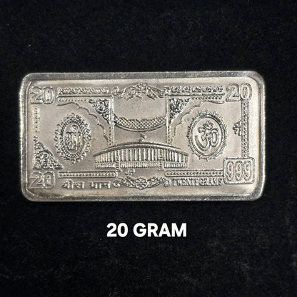 Pure 999 Hallmarked SIlver Lord Ganesha & Lakshmi ji 20 grams coin