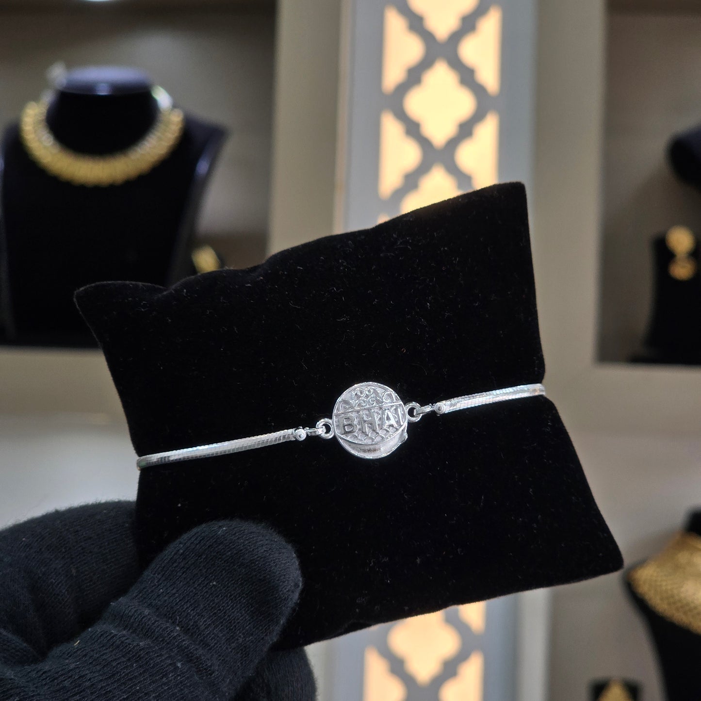 PURE 925 SILVER RAKHI WITH CHAIN
