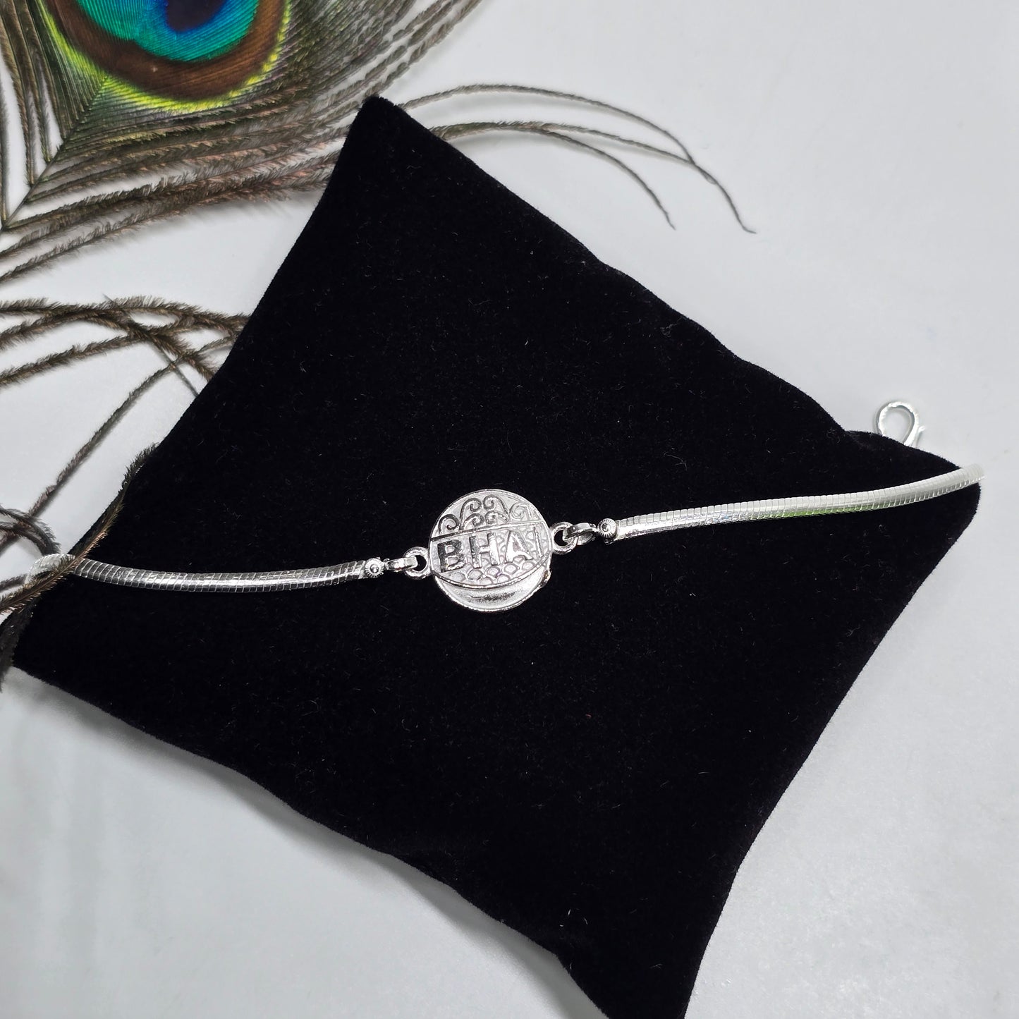 PURE 925 SILVER RAKHI WITH CHAIN