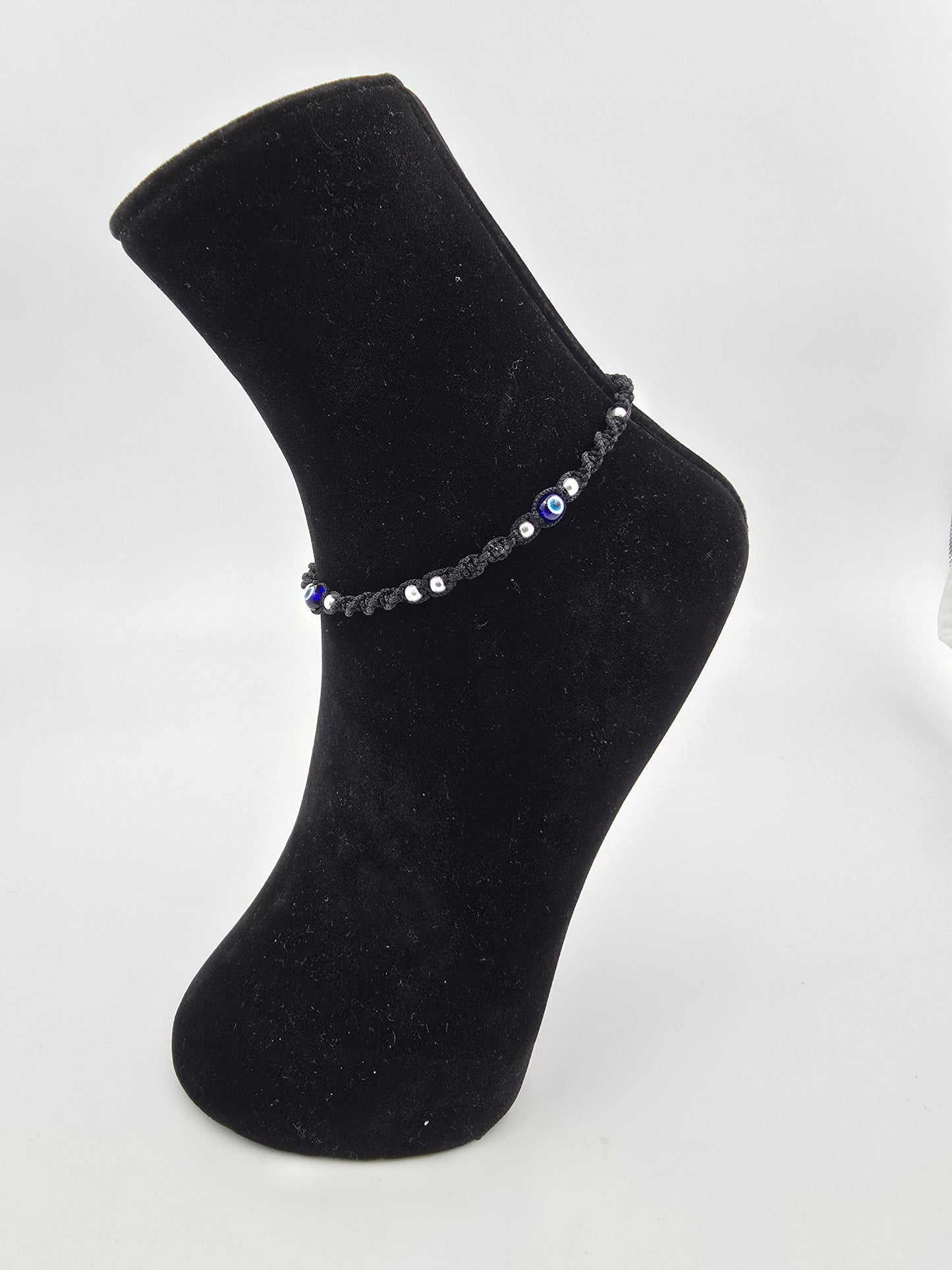 Pure 925 Silver Thread Evil Eye Anklet