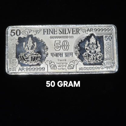 Pure 999 Hallmarked Silver Lord Ganesh aand Lakshmi ji 50 gram coin