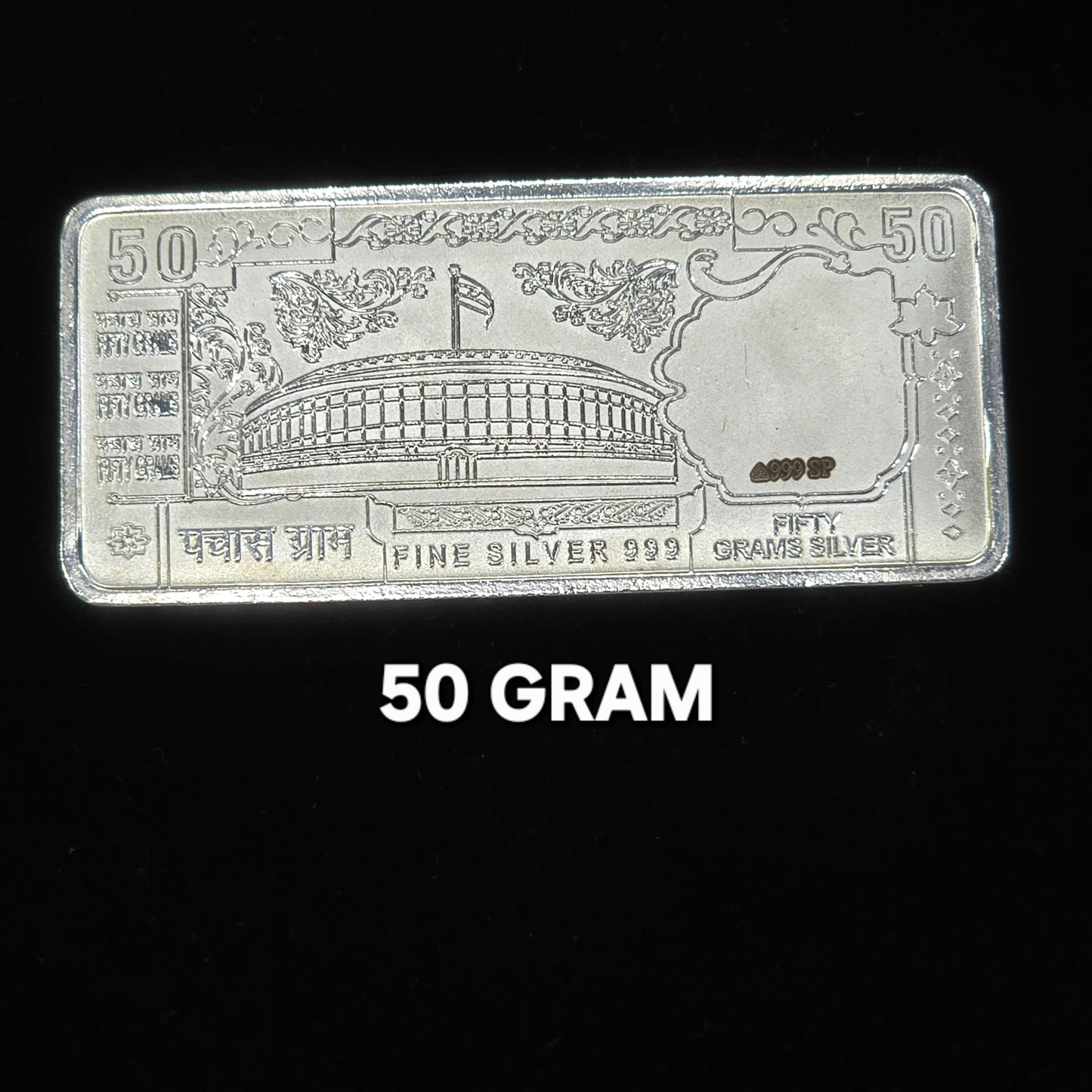 Pure 999 Hallmarked Silver Lord Ganesh aand Lakshmi ji 50 gram coin