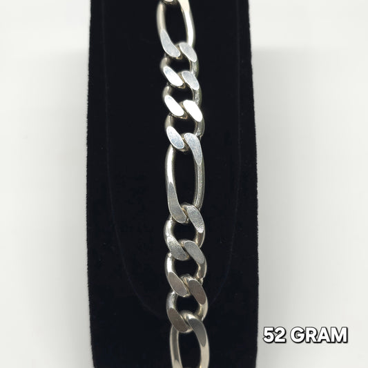 925 Silver gents Figaro Bracelet 52 gram