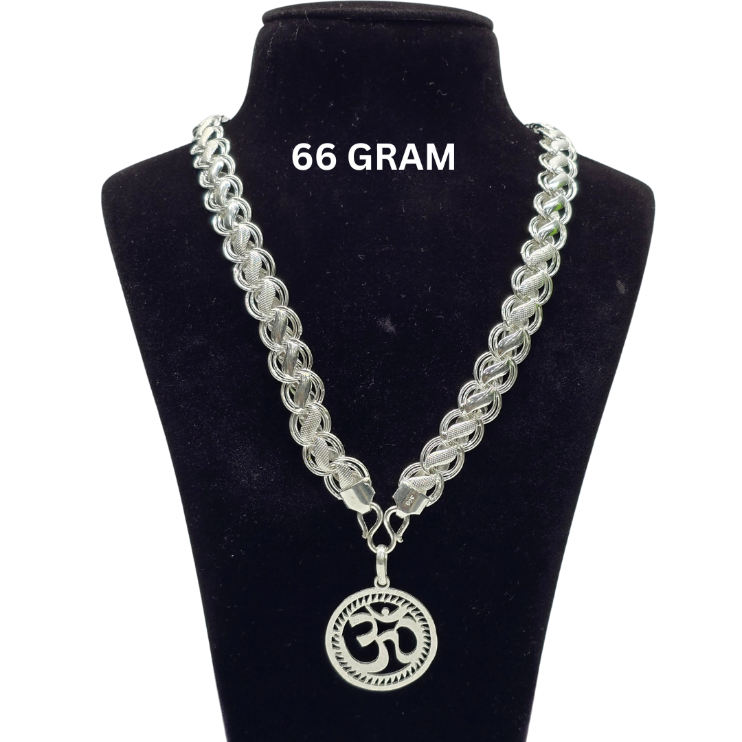 925 Silver Gents Lotus Chain with  Pendant wt66