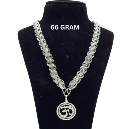 925 Silver Gents Lotus Chain with  Pendant wt66