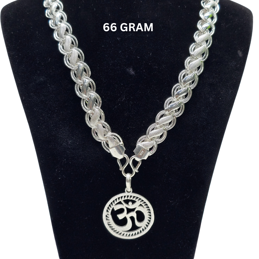 925 Silver Gents Lotus Chain with  Pendant wt66