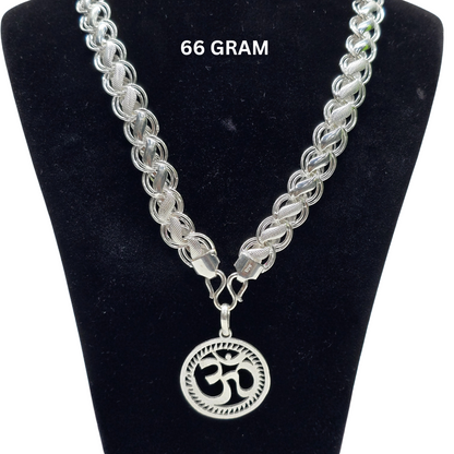 925 Silver Gents Lotus Chain with  Pendant wt66
