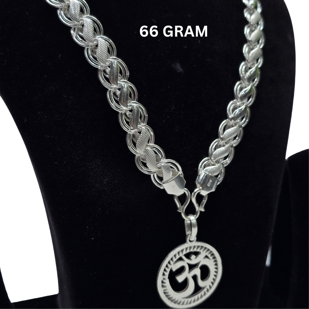 925 Silver Gents Lotus Chain with  Pendant wt66