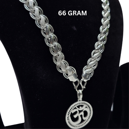 925 Silver Gents Lotus Chain with  Pendant wt66