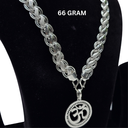 925 Silver Gents Lotus Chain with  Pendant wt66