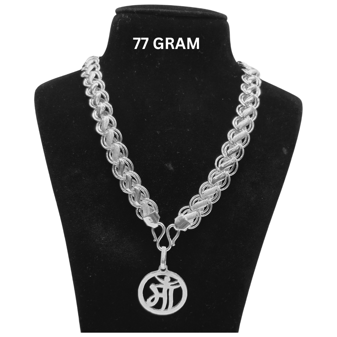925 Silver gents Lotus Chain with Pendant wt77