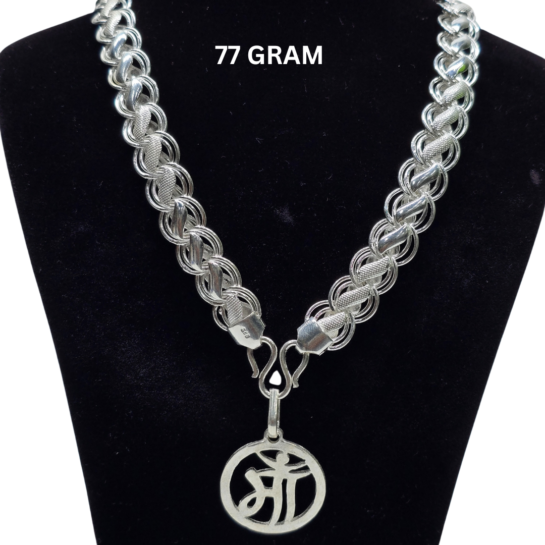 925 Silver gents Lotus Chain with Pendant wt77