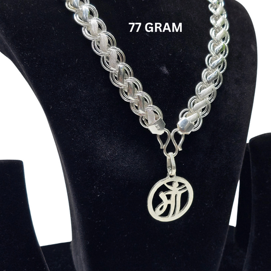 925 Silver gents Lotus Chain with Pendant wt77