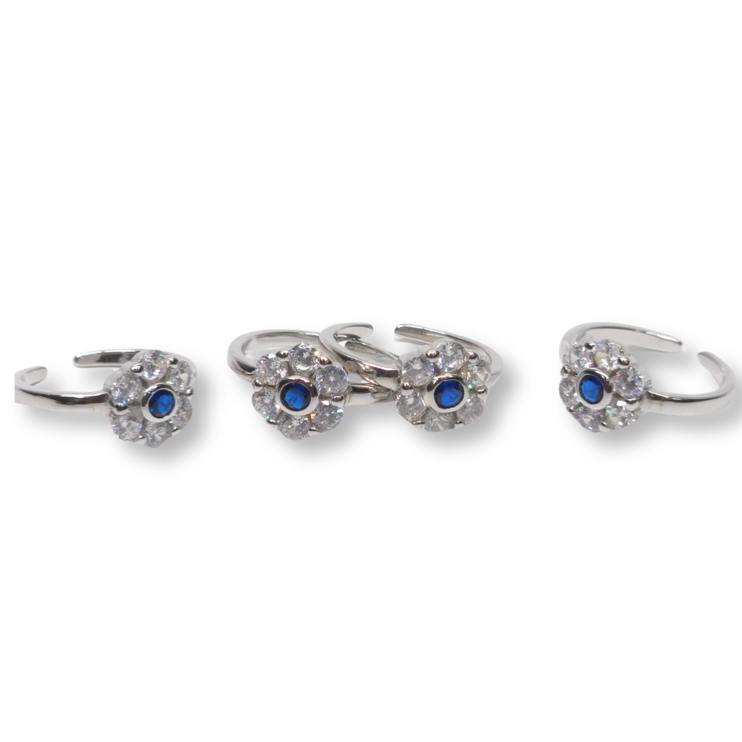 925 Silver Toering- Chutki With Diamond Cut Stones