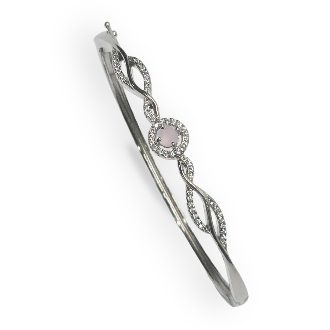 Pure 925 Silver Teen & Ladies Bracelet With Diamond Cut Stones