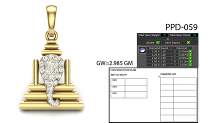 Ganesha shape designer pendant dp272