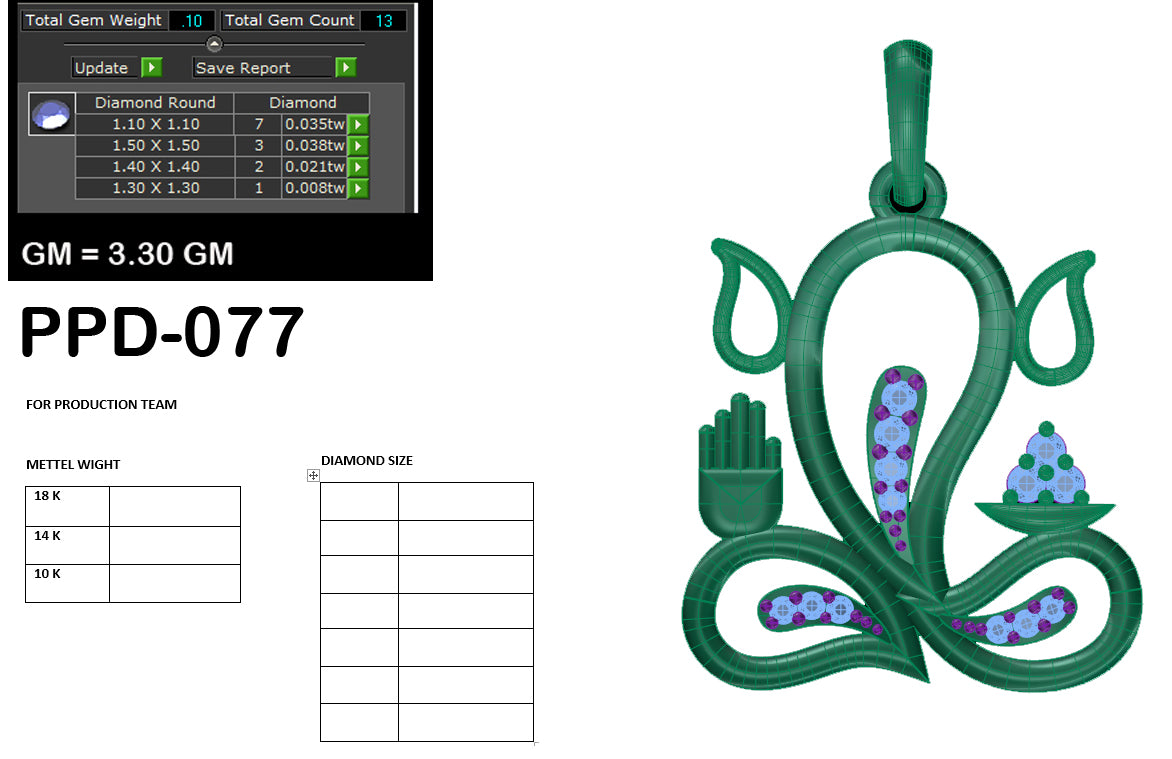 Ganesha Designer pendant dp302
