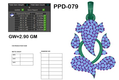 Ganesha designer pendant dp304
