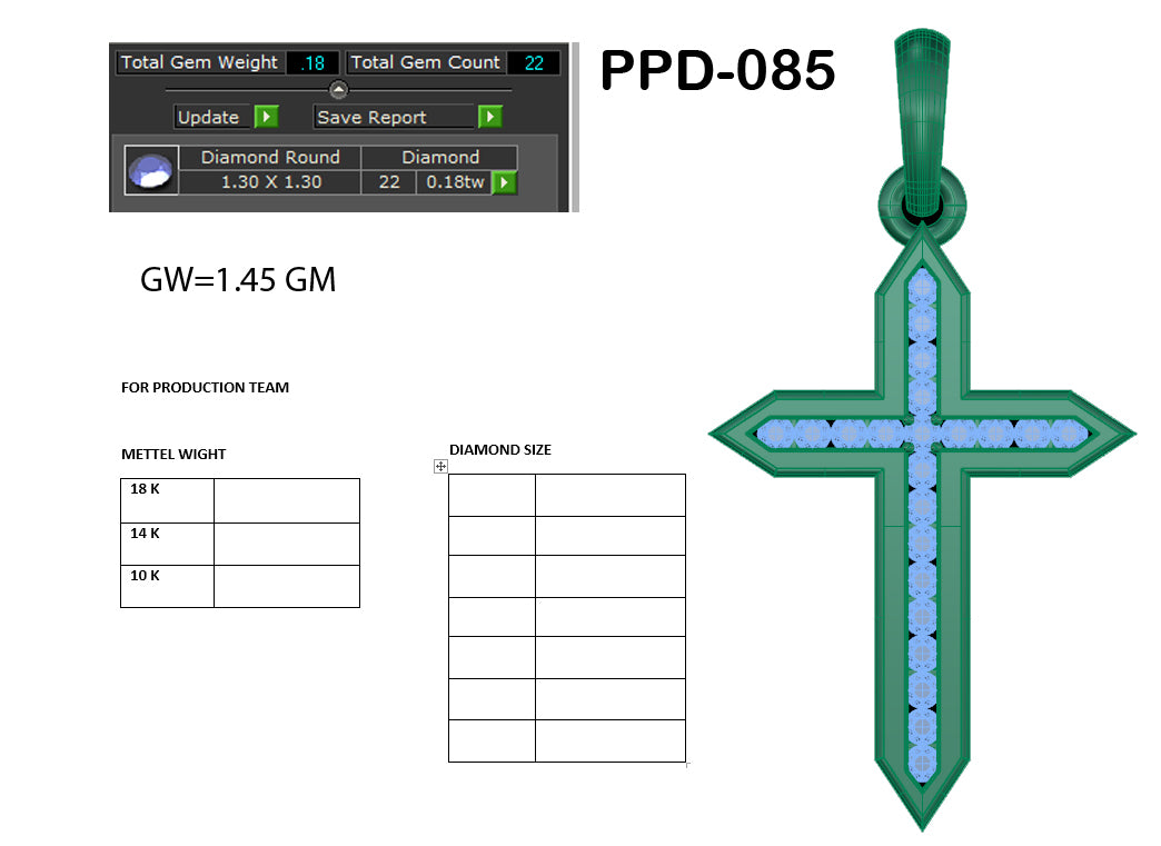 Cross symbol designer pendant dp286