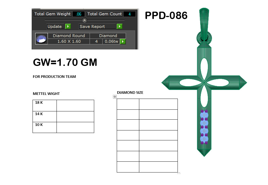 Cross Symbol Designer pendant dp287