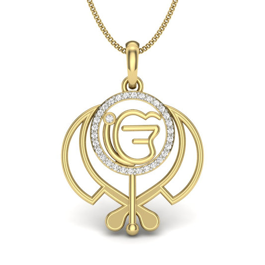 Whayeguru ji symbol designer pendant dp291